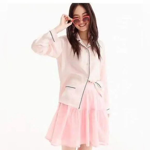 J Crew Pink Cotton Voile Mini Skirt - Picture 1 of 13